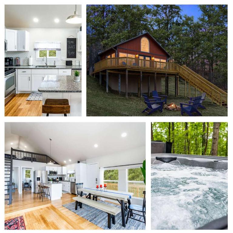 Loft Cabin w, Hot Tub, Fire Pit, Huge Deck & WiFi! - Bed and Breakfast Hedgesville