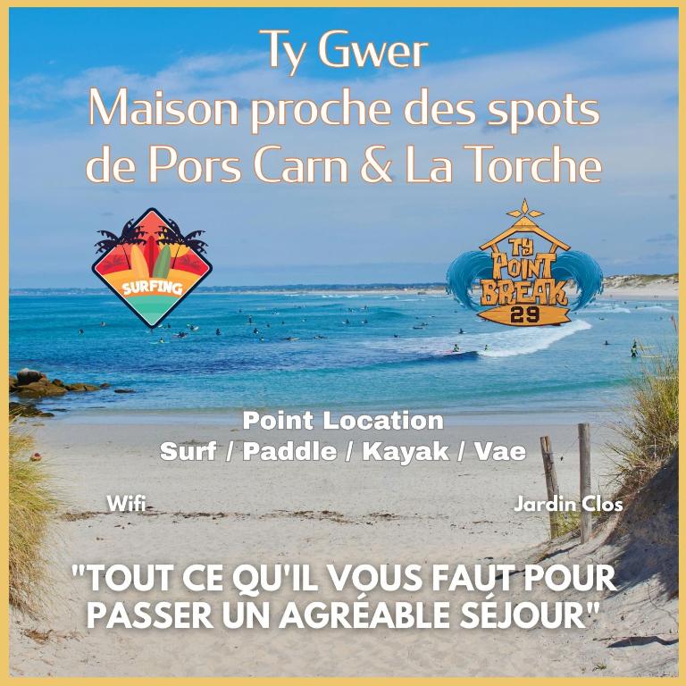 Ty Gwer proche des plages de Pors Carn & La Torche - 8 personnes - B&B Penmarch