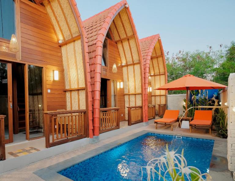 Murna Villa 1, a modern Balinese wooden house with 360 GWK view - B&B Uluwatu