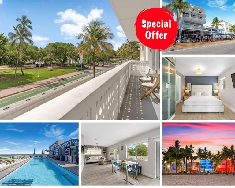 Spacious APT on South Beach Roof Top Pool & Bar - B&B Miami Beach