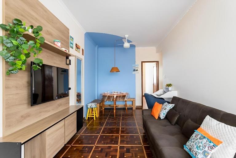 CONTEMPLAMAR - Frente Mar, Mini Cinema, Enxoval, Centro e todo nosso carinho - Ferienwohnung Praia Grande