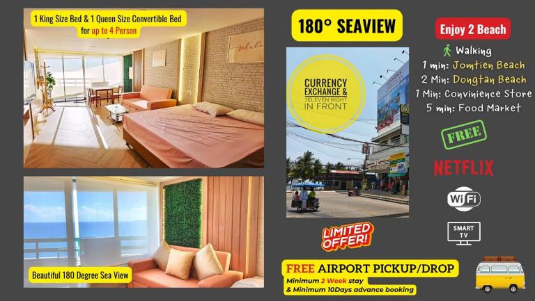 Beachfront Jomtien 180degree Seaview - Ferienwohnung Jomtien