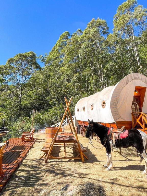 Wagon Cella: faroeste com Spa em Campos - Chambres d'hôtes Campos do Jordão