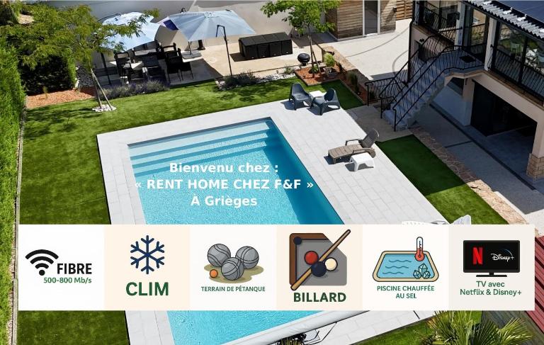 Logement indépendant chez l'habitant - CLIM- piscine commune - EV borne 22kw - Ferienwohnung Grièges