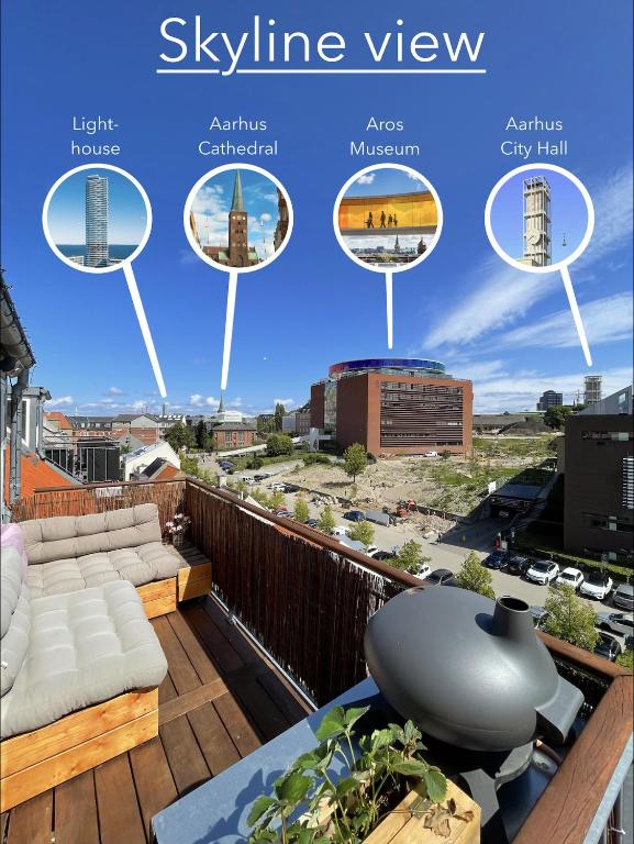 Central rooftop apartment by ARoS with balcony - Bed and Breakfast Århus
