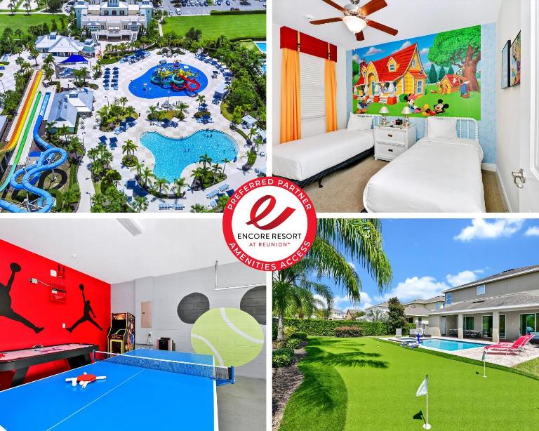 Luxury Home With Themed Rooms, Game Room And Waterpark & Resort Access Near Disney At Encore Resorts Reunion - 260Cl - Bed and Breakfast Orlando