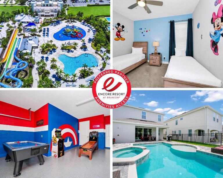 Grand Home Near Disney With Private Pool, Air Hockey Table And Waterpark & Resort Access At Encore Resorts Reunion - 401Sf - B&B Orlando