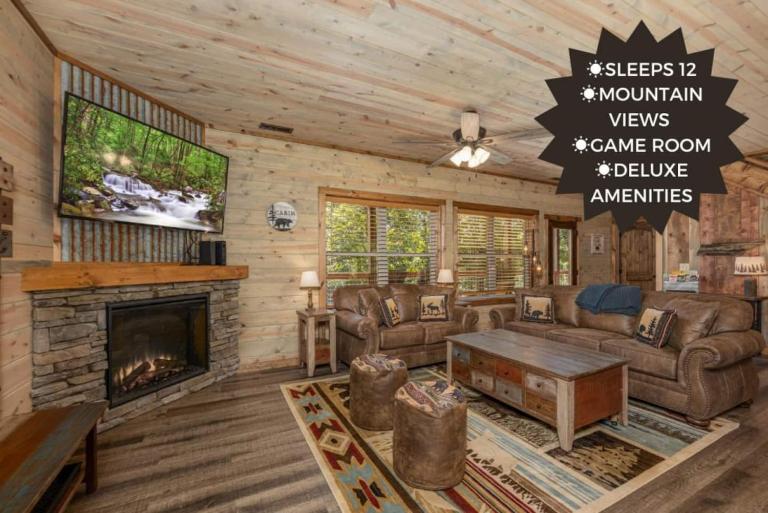 Lux Cabin Mtn Views, Flat Parking, Dog Friendly! - B&B Gatlinburg