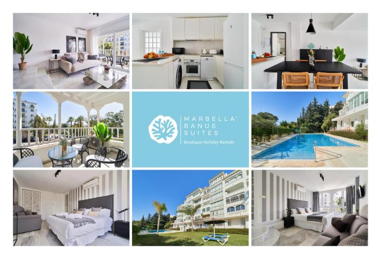 MARBELLA BANUS SUITES - Banús - Premium 1BR - 1BA - Bright & Modern - Outdoor Balcony - Pool - Opposite The Hard Rock Hotel - Walk to Puerto Banús, Beach & El Corte Ing Luxury Shopping - Ferienwohnung Marbella
