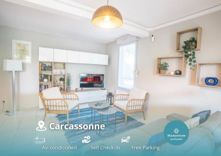 Parking Sécurisé -Climatisé-Piscine-Terrasse-AM - B&B Carcassonne