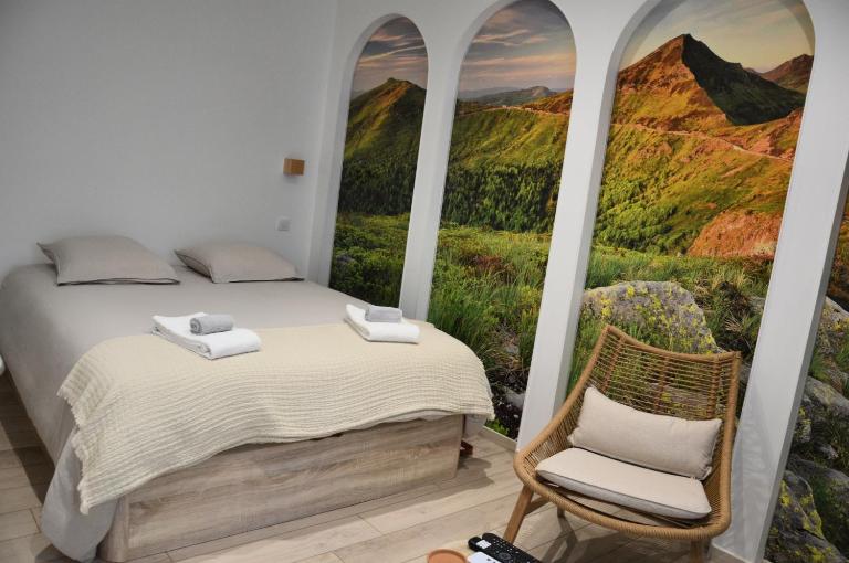Suite cosy & centrale I Lit queen size I Balnéo - Chambres d'hôtes Aurillac