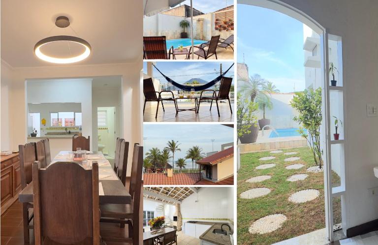 Paraiso a Beira Mar - Sobrado com 6 Suites, Piscina, Ar Condicionado, Wi-Fi, Churrasqueira e Vista para as Montanhas - Ferienwohnung Peruíbe