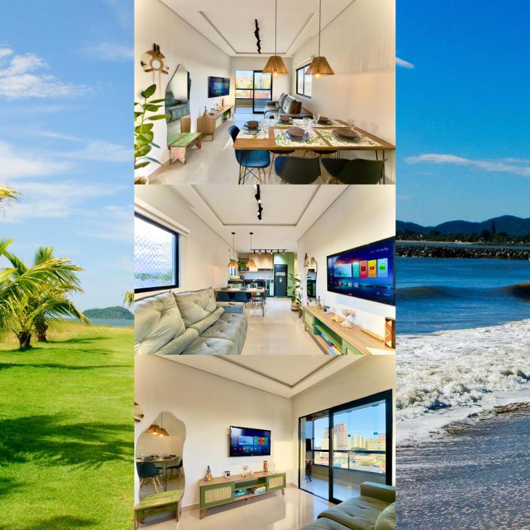 Apto a 350m PRAIA 3 Quartos Cozinha completa Churrasqueira Ar Condicionado Wi-Fi e vaga privativa de garagem Reserve agora mesmo - B&B Bugres