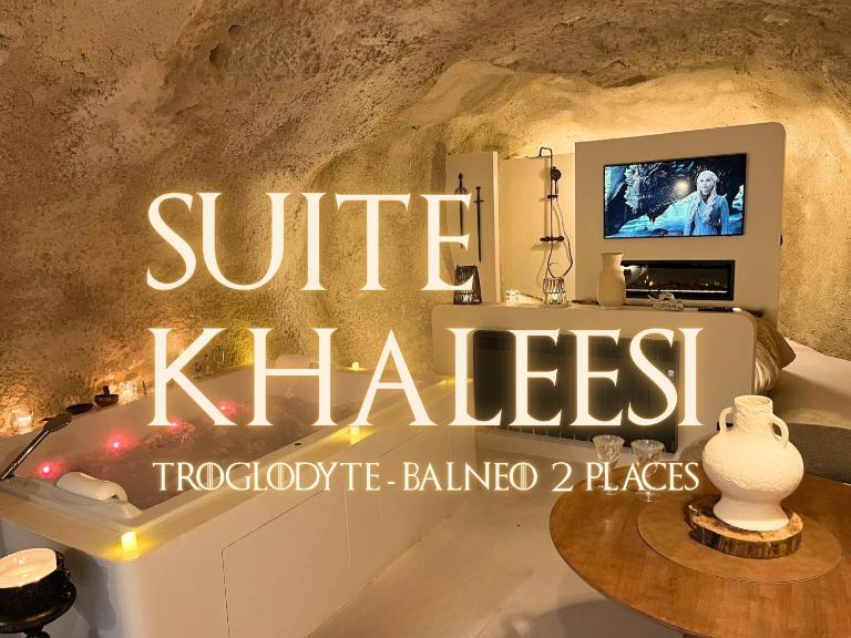 SUITE KHALEESI - Troglodyte - Balnéo 2 places - B&B Mazangé