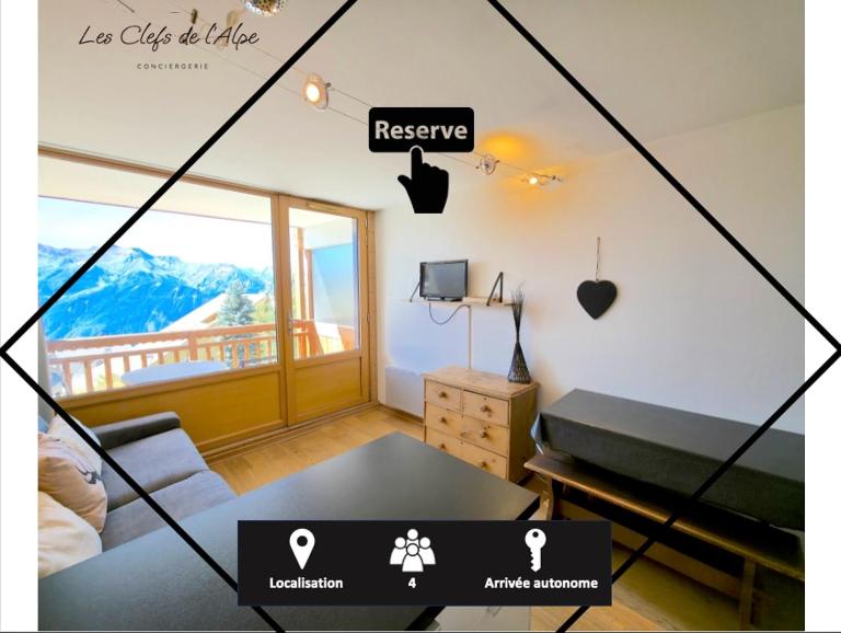 Studio lumineux - Coeur station - Bed and Breakfast Huez