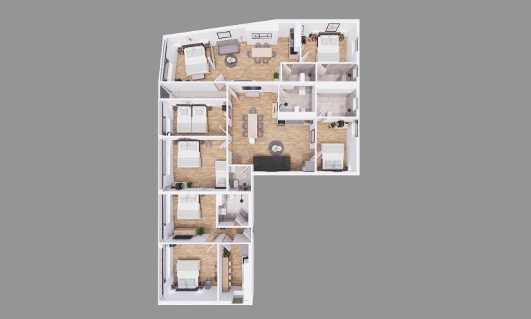BeckHomes Munich- Large 210 sqm Central Apartment- 7 BR, 6Baths, 3 Kitchens, Up to 18 Guests - Chambres d'hôtes Munich