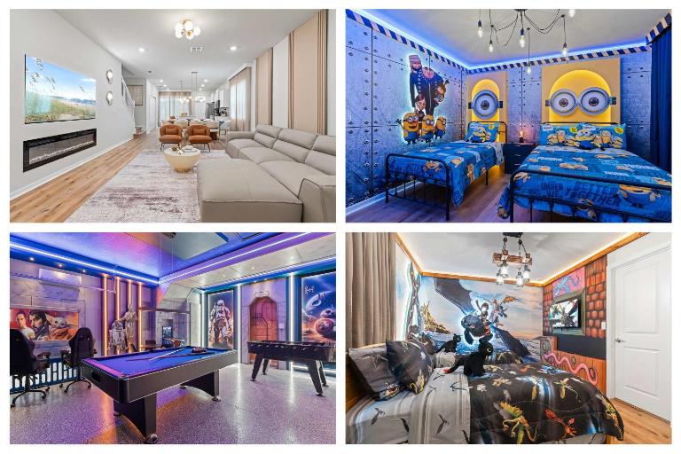 Epic Family Villa Pool Theater Themed Bedrooms - B&B Orlando