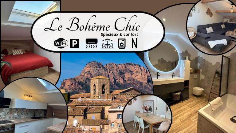 LE BOHEME CHIC - Terrasse BBQ Espace & Confort - Clim et Parking Gratuit - Idéal Famille - PLAGE 15 min - OFFRE SPECIALE - B&B Puget-sur-Argens