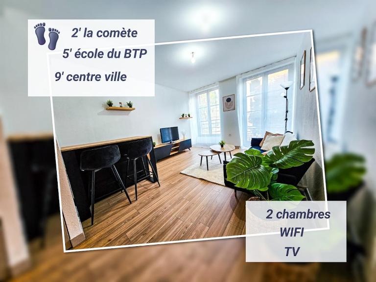 Appartement T3 lumineux - Centre Saint-Étienne - B&B Saint-Étienne