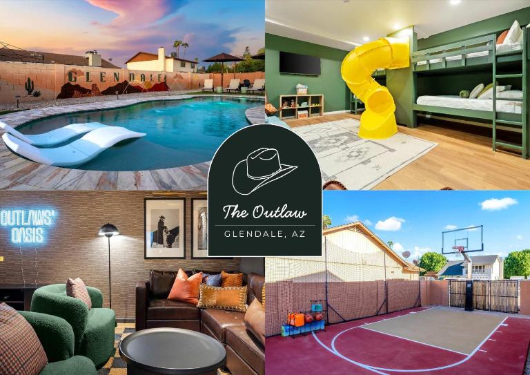 Slide into Fun Pool Games Fire Pit Sport Court - B&B Glendale
