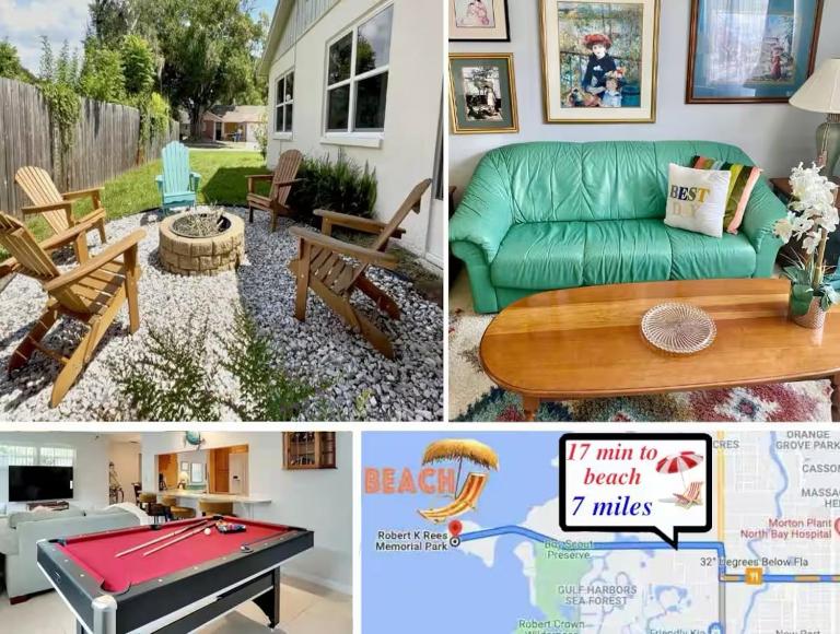 Boutique Stay - Near Beach, PSP4, Billiard or PingPong, Fire Pit, Private Yard - Bed and Breakfast New Port Richey