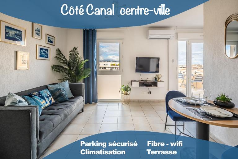 Appartement "Côté canal", Terrasse , Climatisation , parking privé - Ferienwohnung Narbonne