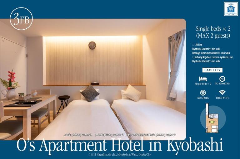 O's Apartment Hotel In Kyobashi 3FB - B&B Osaka