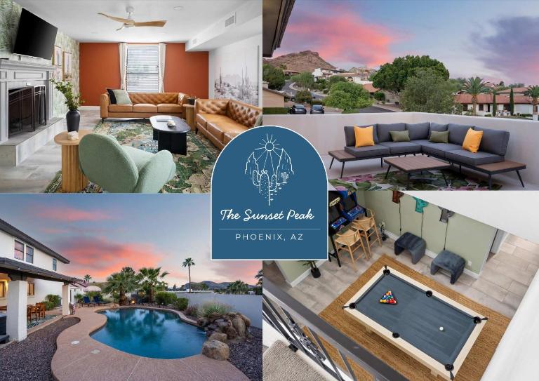 Game Room Resort Pool HotTub Modern Desert Oasis - B&B Phoenix