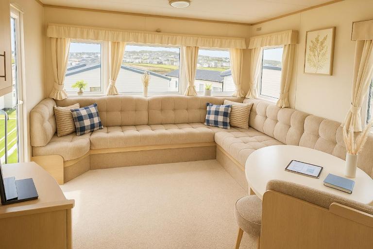 Welsh Seaview Stay 3 bed caravan by pool, club and beach - B&B Aberystwyth