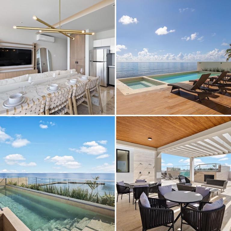 Oceanfront Luxury 2BR apartment in Puerto Morelos - B&B Puerto Morelos