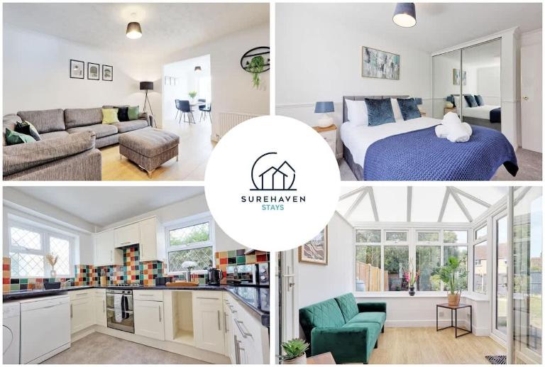 Surehaven Stays 3 Bedroom House Braintree Comfortable Fully Furnished Home Sleeps 5 with Private Garden and Parking Perfect for Families and Contractors - B&B Great Notley