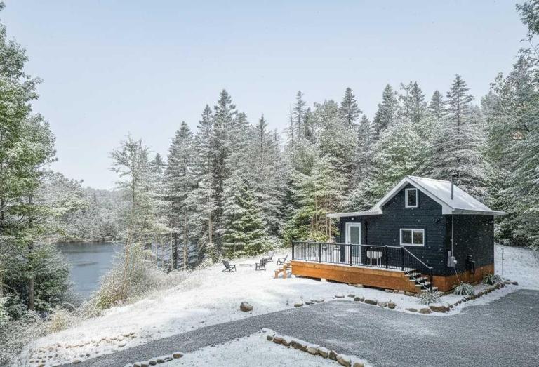 Spa pool Private Lake - Chalet Hello - B&B Saint-Alphonse-Rodriguez