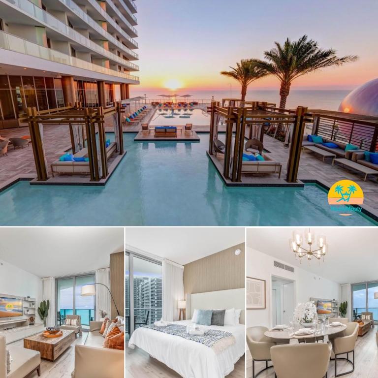 Luxurious Beachfront 2-Bedroom 2-Bathroom with balcony Condo at Lyfe Resort & Residences - Miami Beach - Ferienwohnung Hollywood
