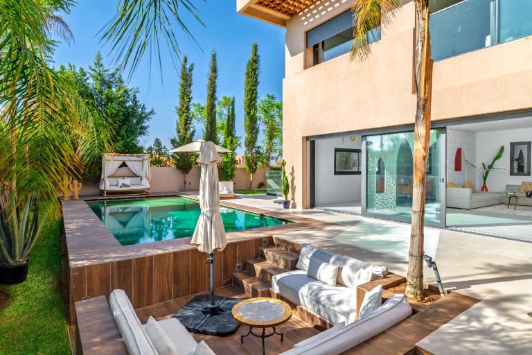 Villa Anzar Refined Oasis wChef and Emerald Hammam - Bed and Breakfast El Rhechat