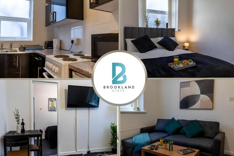 One Bedroom Flat by Brookland Stays Serviced Accommodation Short Lets Blackpool with Free WiFi - Chambres d'hôtes Blackpool