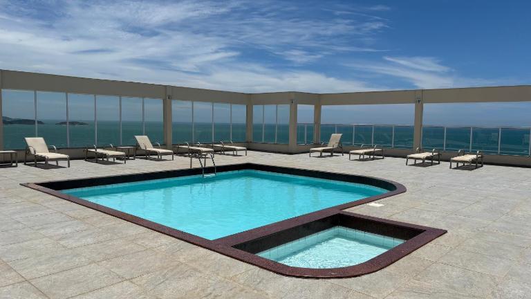 Areia Flat vista mar piscina e ar - B&B Guarapari