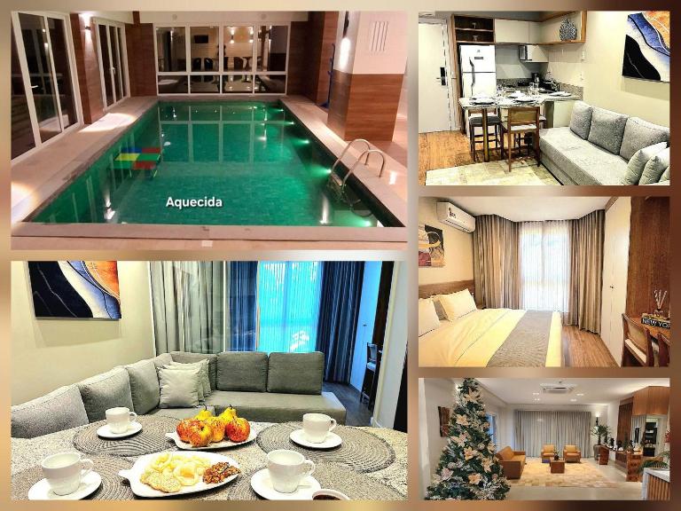 Flat Premium com Lareira e Piscina aquecida - Ferienwohnung Canela