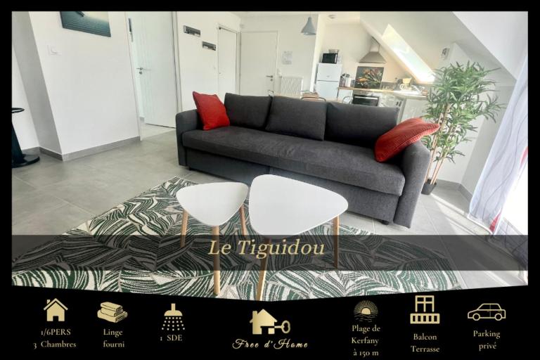 Le Tiguidou, Cosy, lumineux, 2-6 pers, plage 300m - B&B Moëlan-sur-Mer