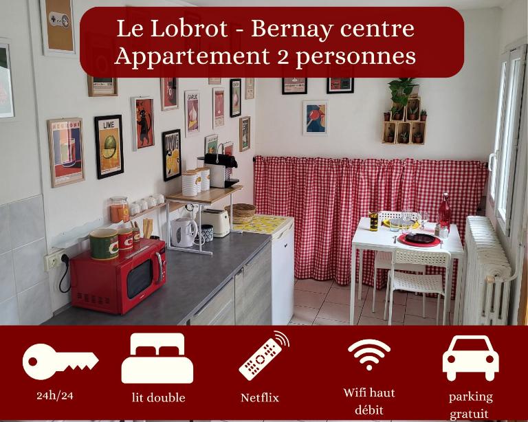 Le Lobrot - studio 2 personnes - parking facile - Bed and Breakfast Bernay