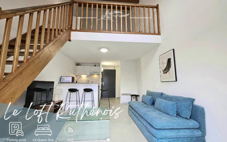Le Loft Ruthénois - Parking, lit XL et Wifi - B&B Le Monastère