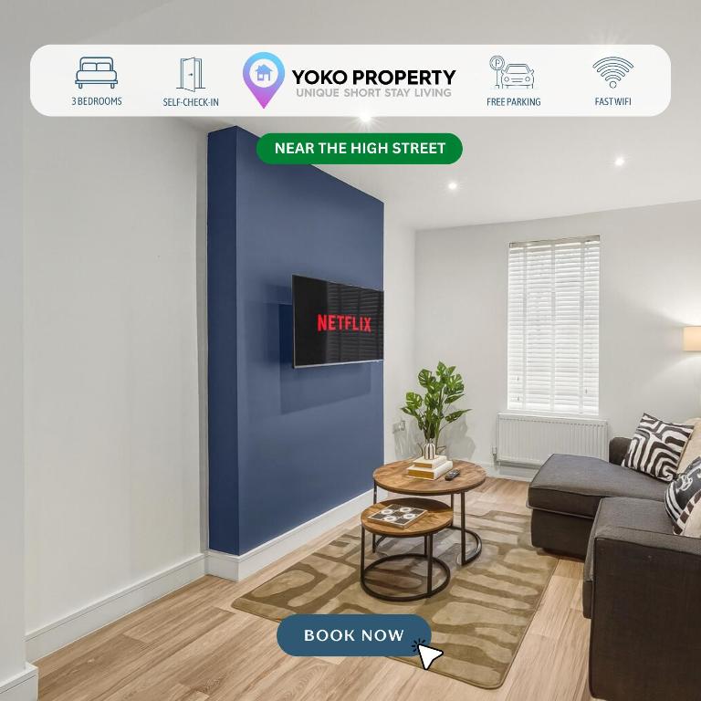 Contemporary House • Near the High Street • Free Parking • Fast WiFi • Smart TV • Yoko Property - B&B Milton Keynes