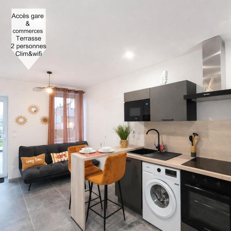 Le 101 -T2 avec terrasse, commerces & gare à pied - B&B Béligneux