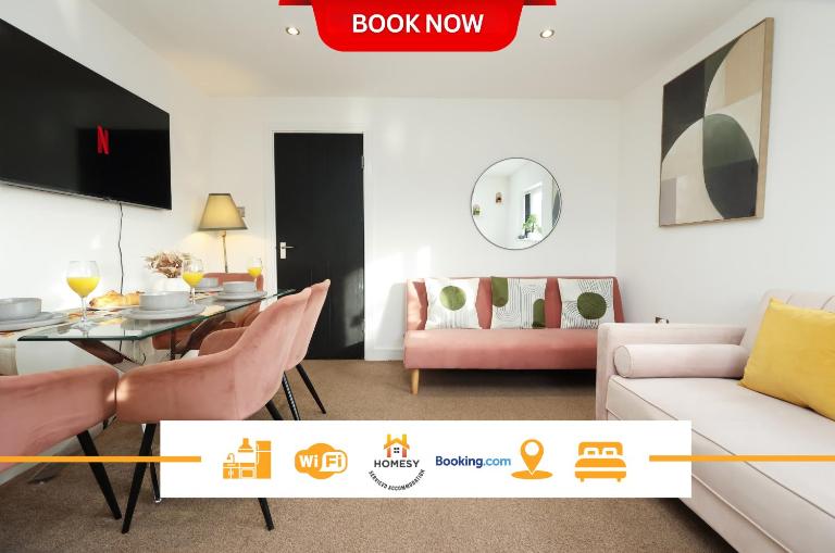 2BR APT By Homesy In Cardiff With Free WiFi & Perfect For Short Term Rental - Chambres d'hôtes Cardiff
