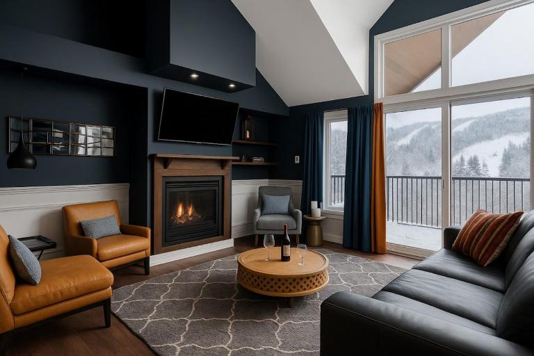 Prestige Ski-in Ski-out Sommet Saint-Sauveur 3BR - Chambres d'hôtes Saint-Sauveur-des-Monts