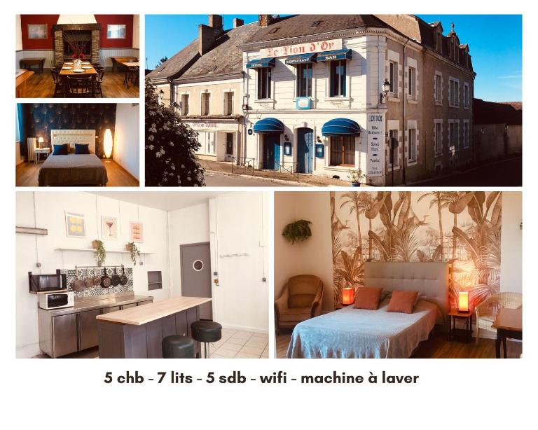 Le Lion d'Or 5 chb 14 pers wifi - B&B Écueillé