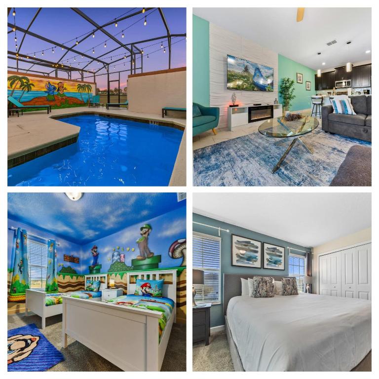 Epic Level-Up Villa - Walk to Oasis Club - Mario Room Mural Pool - B&B Davenport