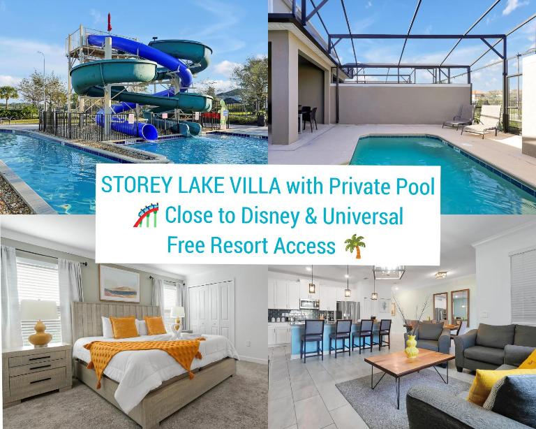 Storey Lake 4 Bedroom Lakeview Private Pool near Disney Universal SeaWorld Free Resort Access - Bed and Breakfast Kissimmee