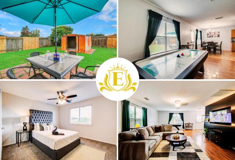Modern 4BR Retreat with Yard & Air Hockey Table - B&B Houston