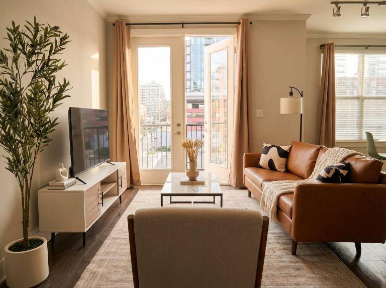 Boulevard Stays Midtown 1BR Pool Gym Parking 01 - B&B Nashville