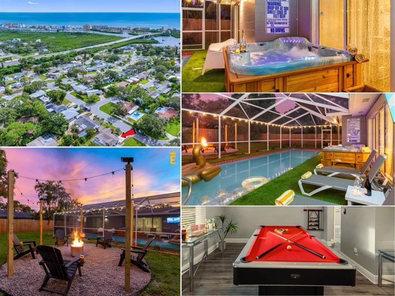 Pool Hot Tub Massage Chair Free EV Charger 5 Mins to Beaches! - B&B Seminole